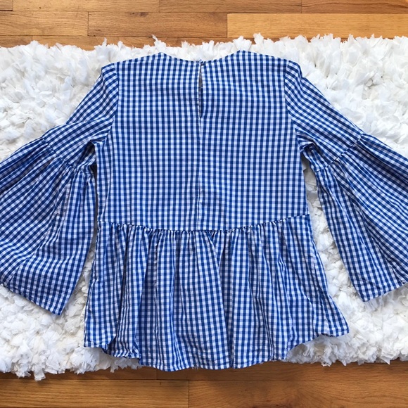 Who What Wear Gingham Peplum Blouse - Picture 5 of 6
